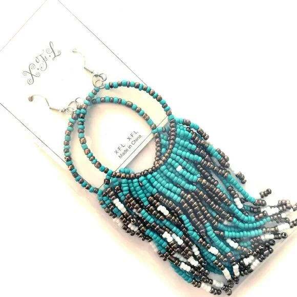 Boho Beaded Earrings NWT - Picture 3 of 5